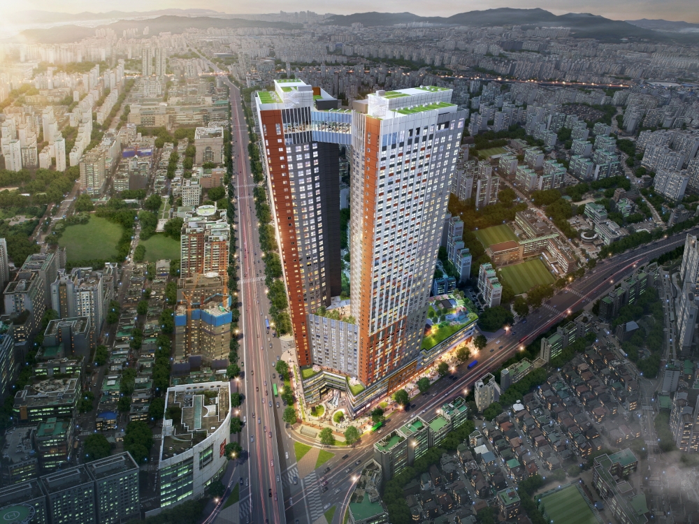 신중동역 랜드마크 푸르지오 시티 투시도.(사진=대우건설)