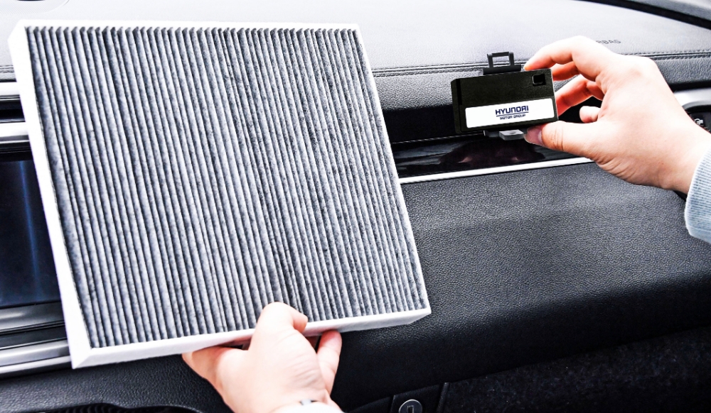 미세먼지 센서와 고성능 콤비필터.(사진=현대자동차)