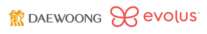 좌측주터 대웅제약 CI, 에볼루스 CI. (사진=대웅제약)