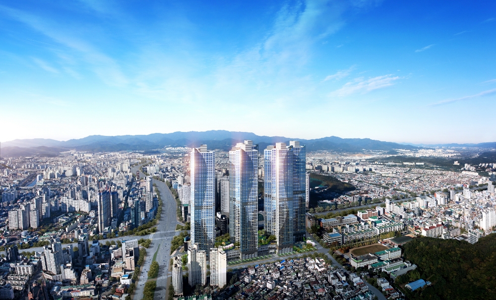 수성 범어 더블유 항공조감도.(이미지=아이에스동서)