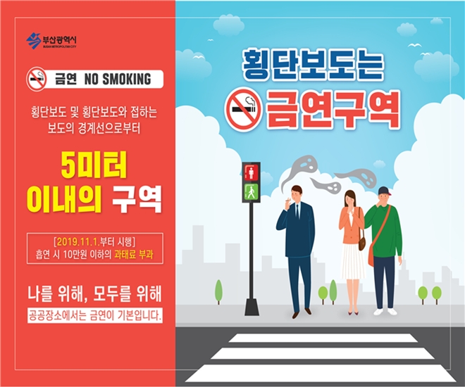 횡단보도 금연구역 포스터.(제공=부산시)