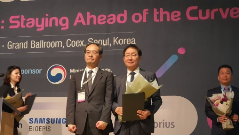 싸이토젠 전병희 대표이사가 산업통상자원부 바이오분야 혁신성장기업 우수연구자로 선정되어 장관상을 수상했다. 사진=싸이토젠