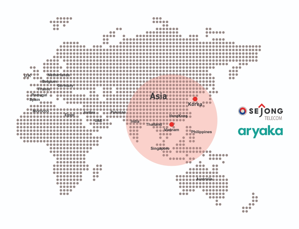 세종텔레콤-아리아카(Aryaka), 관리형 SD-WAN서비스, 아태 지역 국가 확장 진출