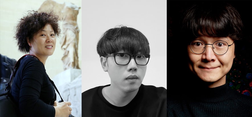 왼쪽부터 임안나 작가, 안종현 작가, 김석진 작가.
