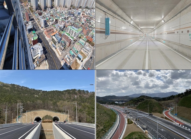 산성터널 접속도로(금정측).(사진제공=부산시)