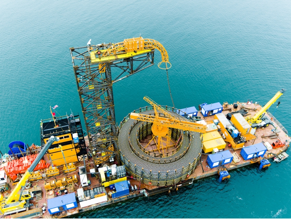 LS전선 미국 해상풍력발전단지 포설.(사진=LS전선)