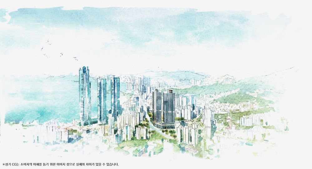 해운대 중동 스위첸 스케치 이미지컷