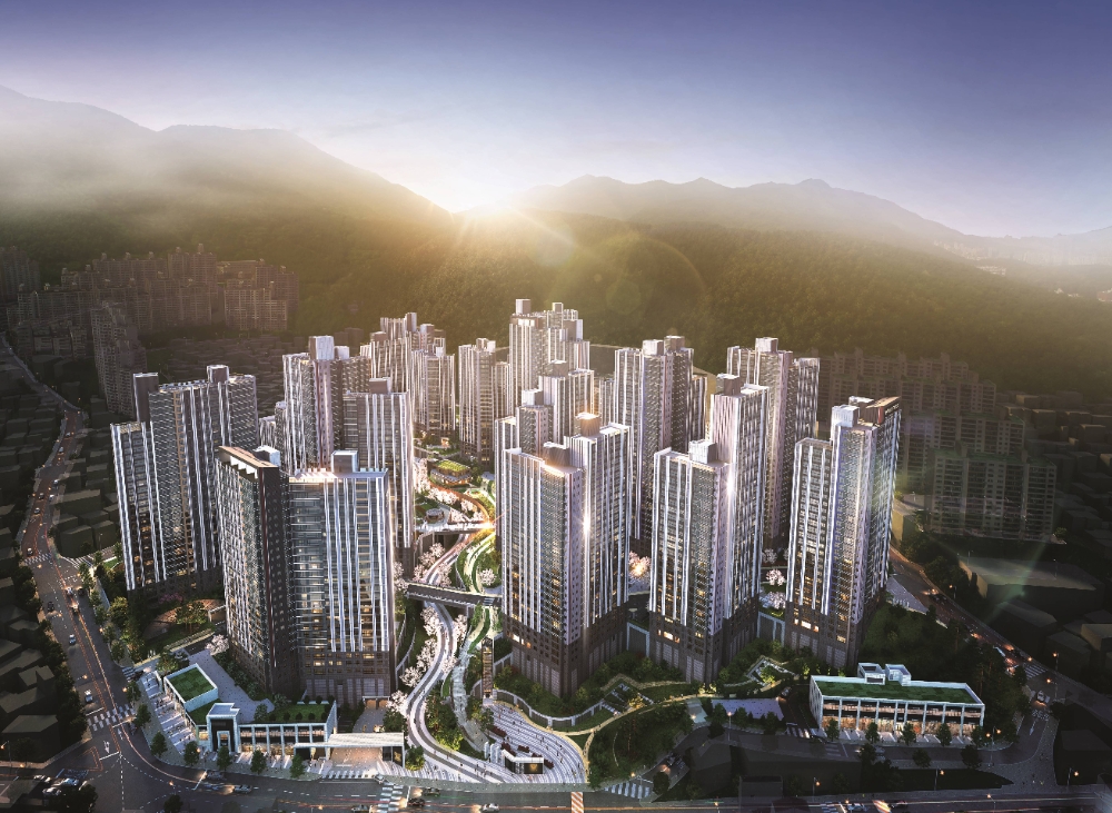 백양산 롯데캐슬 골드센트럴 조감도.(사진=롯데건설)