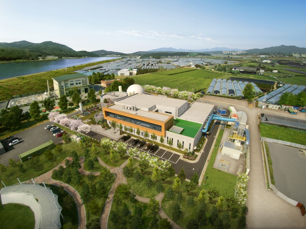 충주 음식물 바이오 에너지 센터 전경.(사진=현대건설)