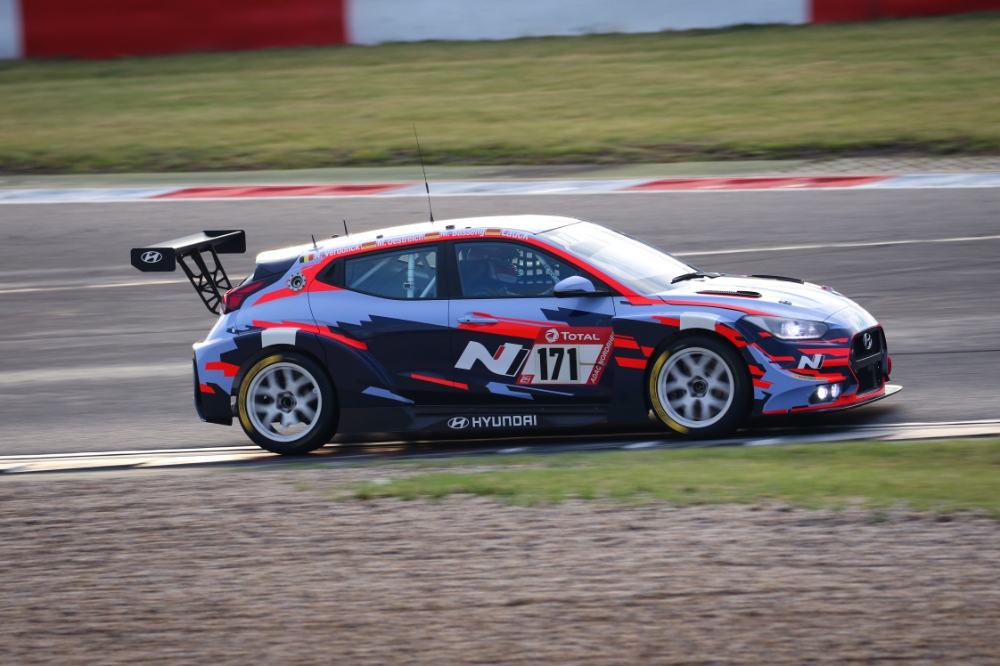 2019년 뉘르부르크링 24시 내구레이스에 출전한 벨로스터 N TCR 차량.(사진=현대자동차)