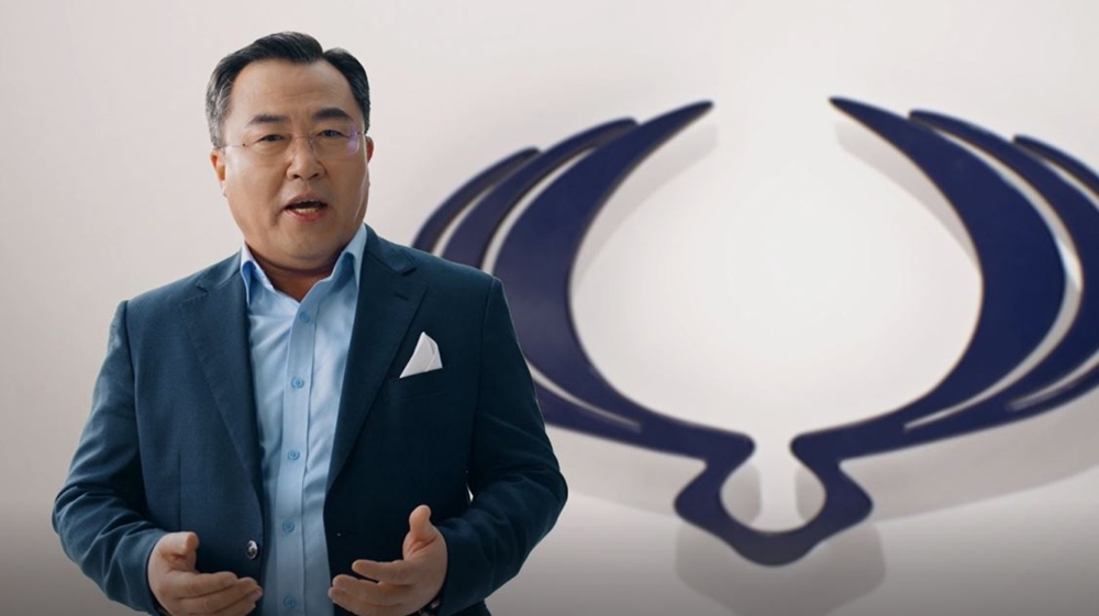 예병태 대표이사가 온라인으로 해외대리점 관계자들에게 인사말을 전하고 있는 모습.(사진=쌍용자동차)