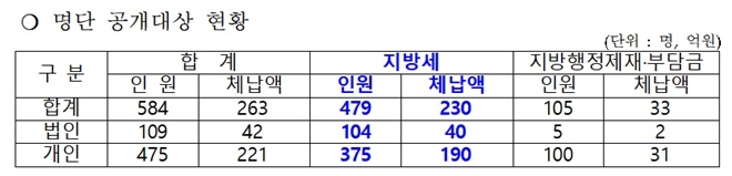 명단공개대상 현황.(제공=부산시)