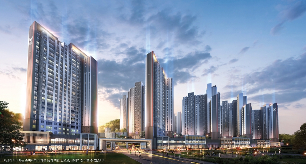 오산 롯데캐슬 스카이파크 야경 투시도.(사진=롯데건설)