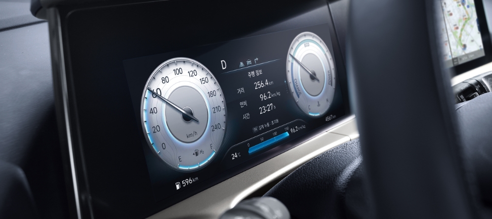 2021 넥쏘 10.25인치 클러스터.(사진=현대자동차)