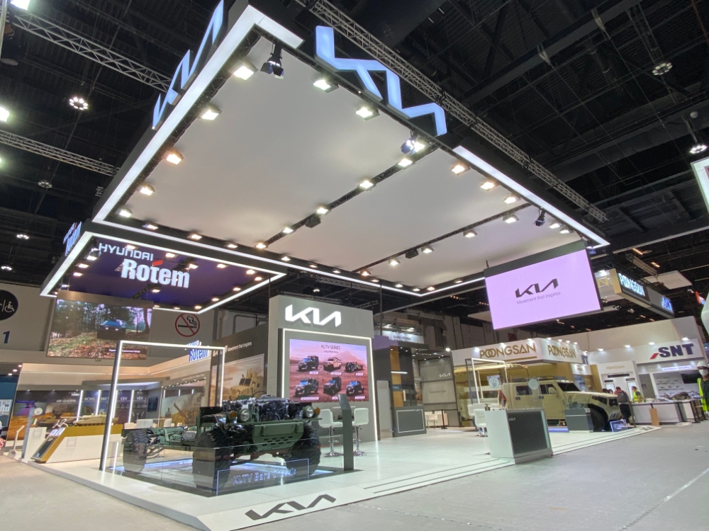 IDEX 2021 기아 전시관 전경.(사진=기아)