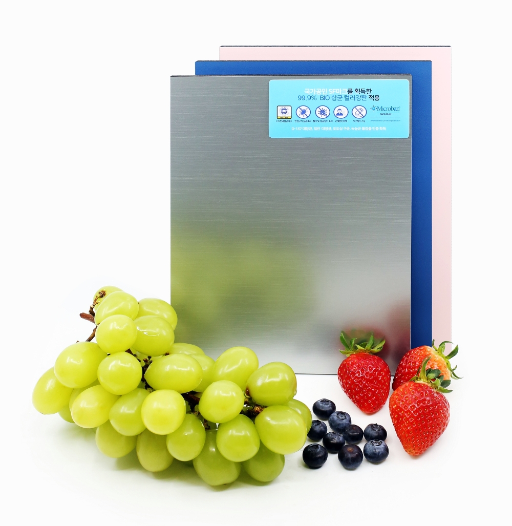 동국제강의 친환경 고기능성 강판인 럭스틸 바이오 샘플.(사진=동국제강)