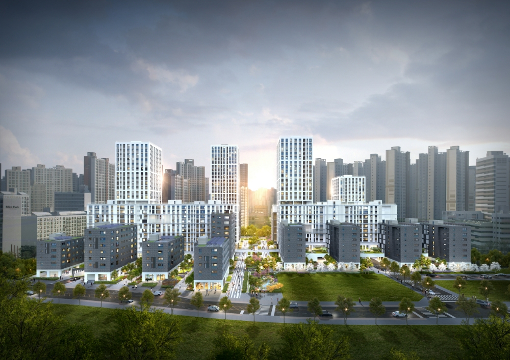 e편한세상 강일 어반브릿지 투시도.(사진=DL이앤씨)