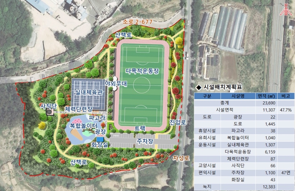 기장읍 생활체육공원 조감도.(제공=부산 기장군)
