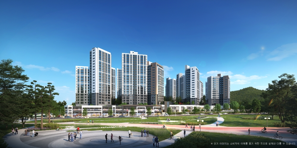 천안 삼룡1지구 ‘호반써밋 포레센트’ 투시도.(사진=호반건설)