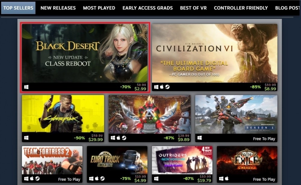 펄어비스 ‘검은사막’ 스팀 ‘2021 최고작’ 최다 판매 부문 선정