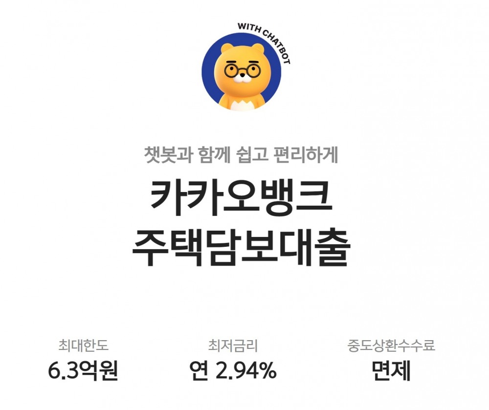 카카오뱅크 주택담보대출 출시 기념 '한도 조회' 이벤트 진행