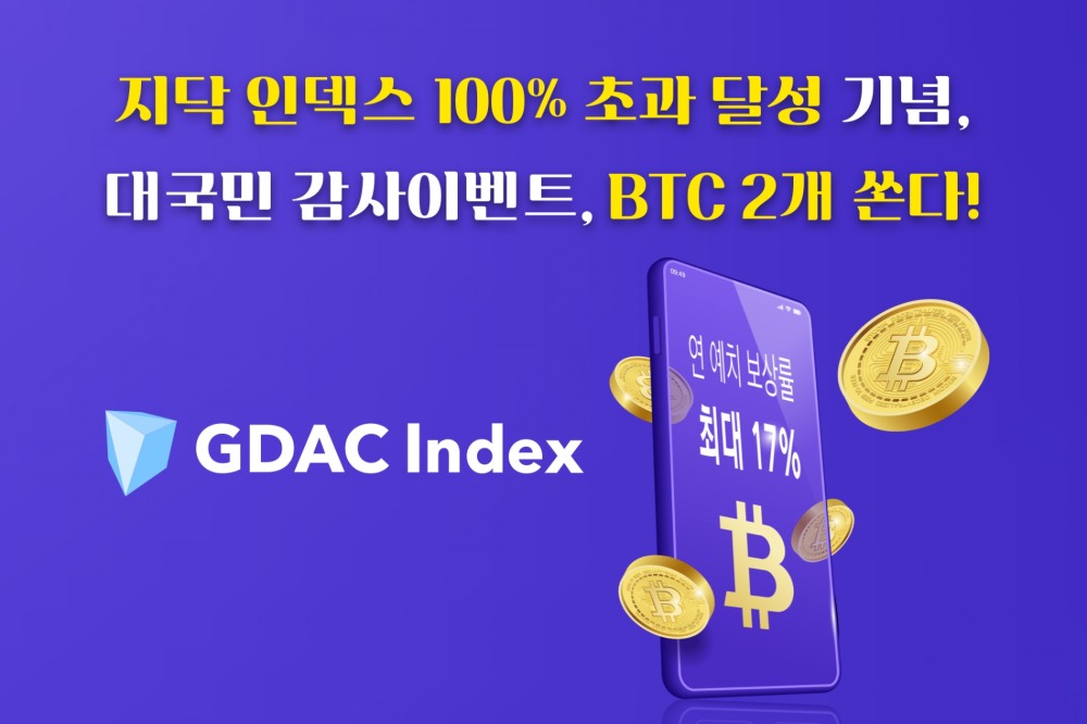 지닥, 인덱스 1호 초과 달성 기념 이벤트 실시