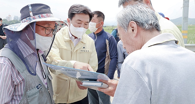 가뭄 극복, 함께한다’임병택 시흥시장, 가뭄 현장 긴급 점검 시행