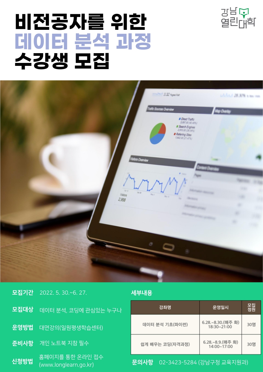 강남구, 코딩 교육 강남열린대학 수강생 모집