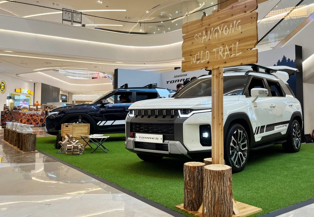 스타필드 하남에 전시된 토레스.(사진=쌍용자동차)
