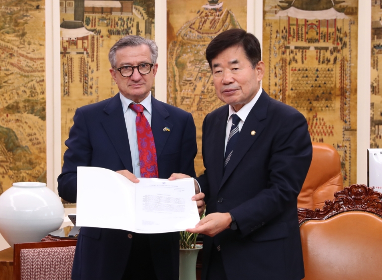 김진표 국회의장, 우크라이나-한 의원친선협회 방한단 접견