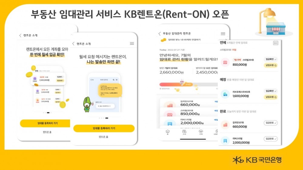 KB국민은행, 부동산 임대관리 서비스 KB렌트온 오픈