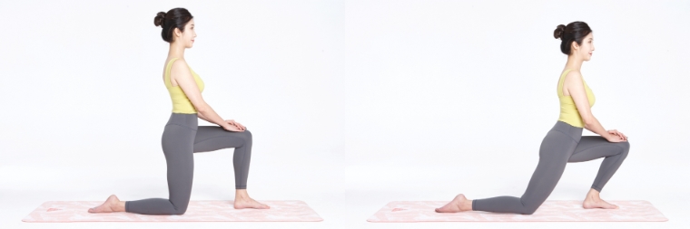 뻐근한 허리 통증 완화에 효과적인 ‘장요근 스트레칭’. 사진=자생한방병원