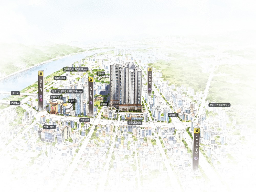 강동역SK리더스뷰_조감뷰.(사진=SK에코플랜트)