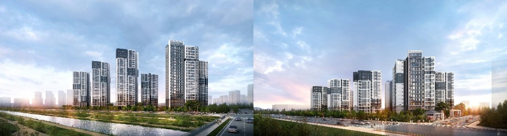 파주운정 경남아너스빌 디원(좌), 리버(우) 투시도