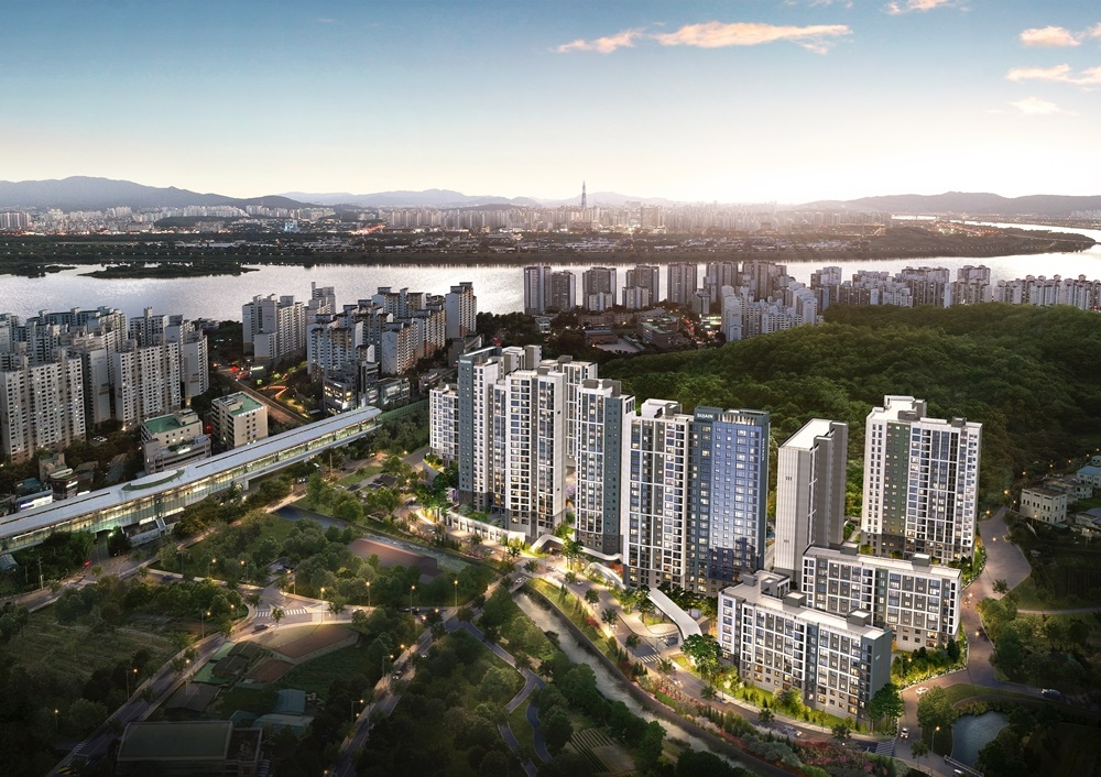도심역 한양수자인 리버파인 반조감도.(사진=한양)