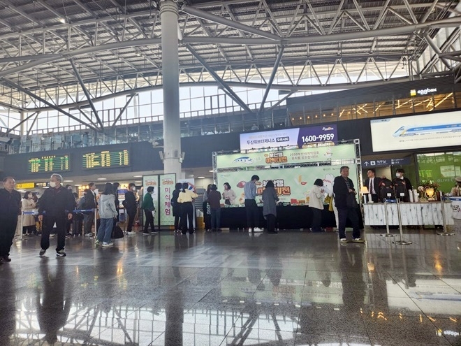 부산행 미식대전 여행 프로모션 출시 킥오프 행사.(사진제공=코레일 부산경남본부)