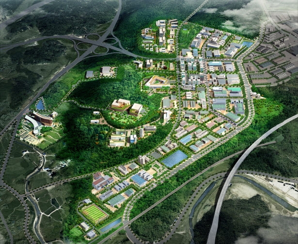 방사선 의학 전문의학원이 들어설 동남권 방사선 의과학산업단지 조감도.(제공=부산 기장군)