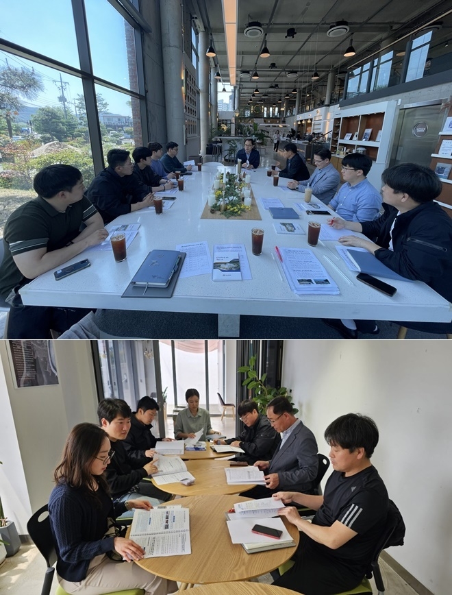 경남교통시설 솔로몬 권역별 현장학습모임(위 창원서부서, 아래 사천서).(사진제공=경남경찰청)