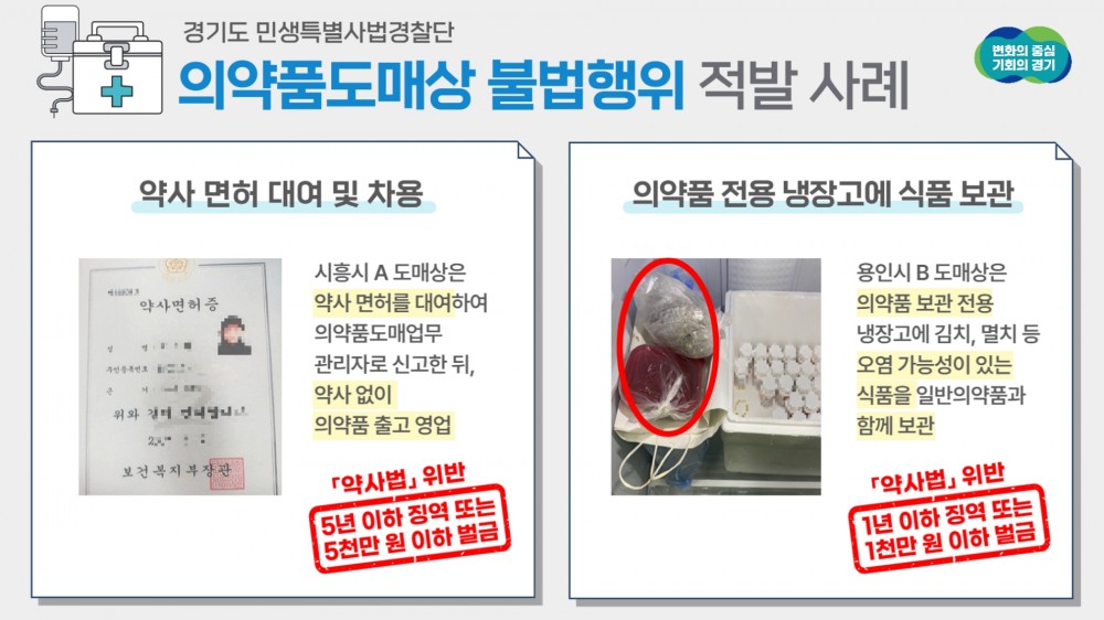 의약품도매상 불법행위 적발 사례
