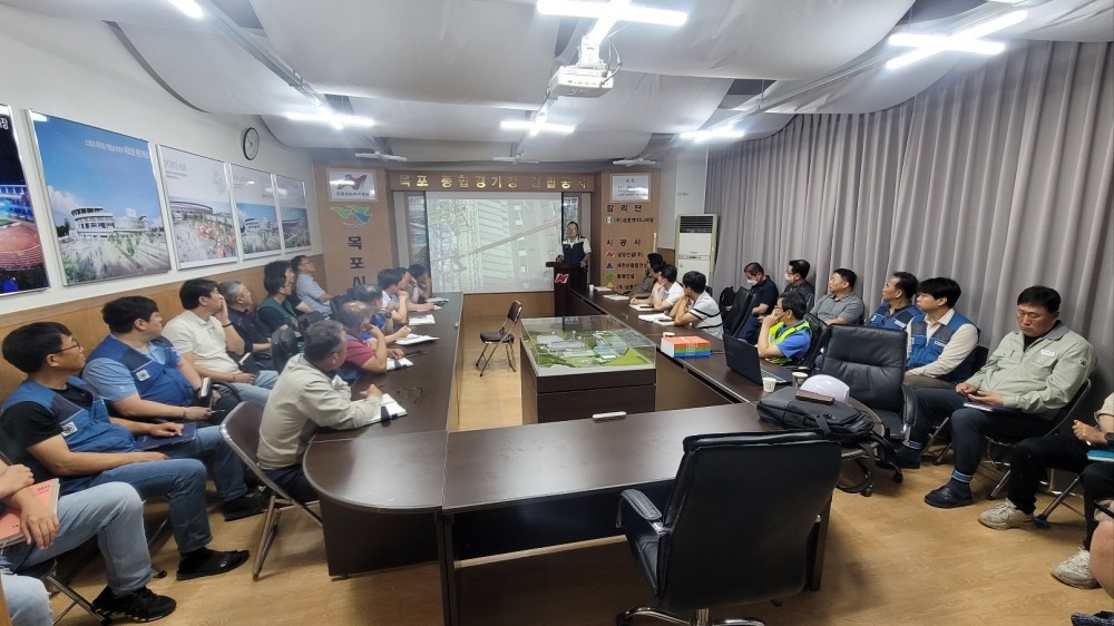 목포 전국체육대회 경기장 안전점검 전경. (사진=국토안전관리원)