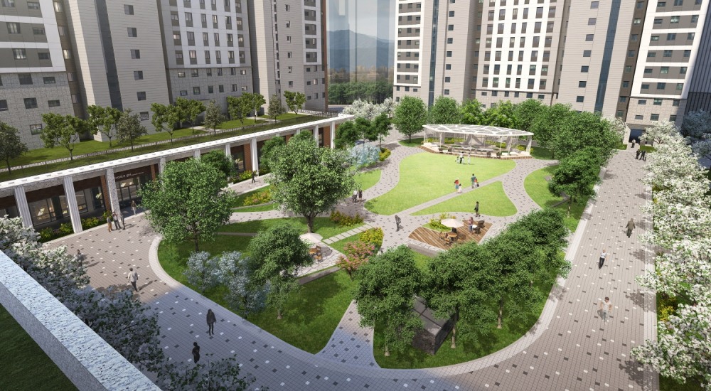 '춘천 레이크시티 아이파크' 중앙광장(사진=HDC현대산업개발)