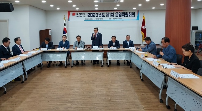 이채익 신임 울산시당위원장이 선출 소감을 밝히고 있다.(사진제공=국민의힘울산시당)