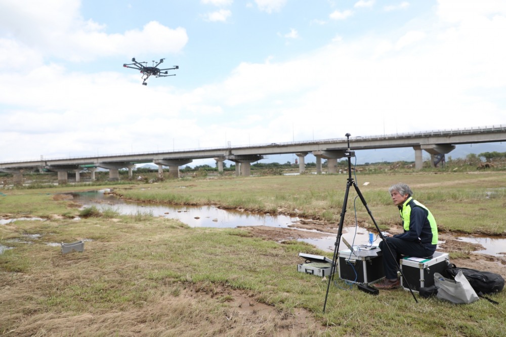 2020년 피해지역을 대상으로 드론을 띄워 수해복구 피해지원을 했던 사진.(사진=LX한국국토정보공사)