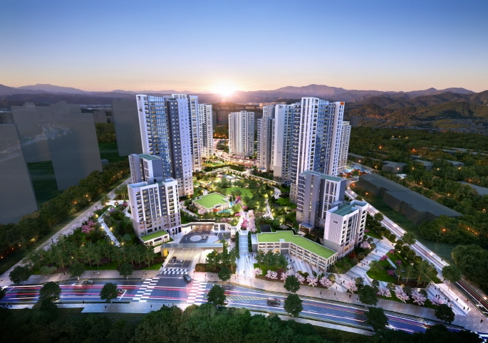 '동탄레이크파크 자연&e편한세상' 투시도.(사진=DL이앤씨)
