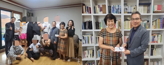 김행석 소장이 온누리상품권을 전달하고 기념촬영.(사진제공=창원준법지원센터)