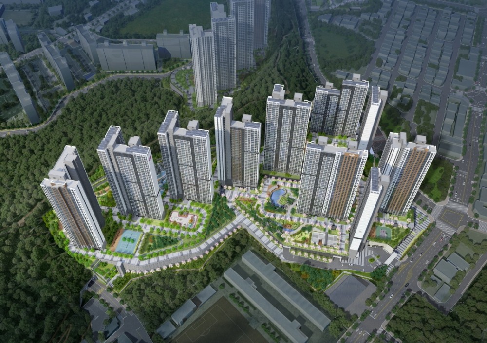 구미 그랑포레 데시앙 1BL 조감도.(사진=태영건설)