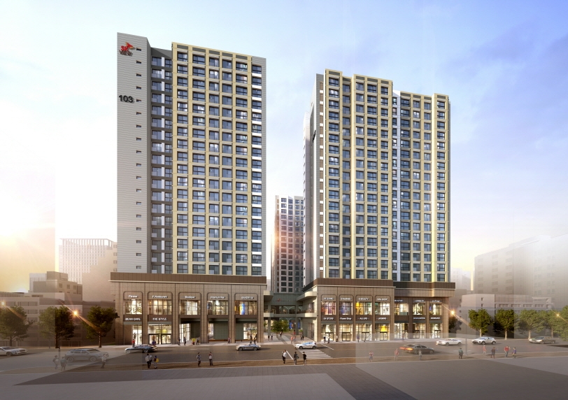 '강동역 SK 리더스뷰' 투시도.(사진=SK에코플랜트)