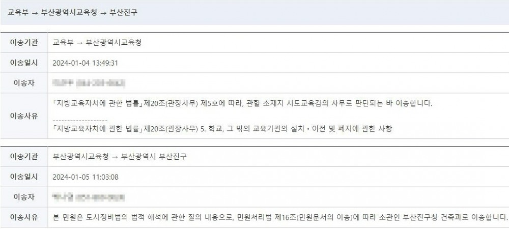 교육부 질의 회신.