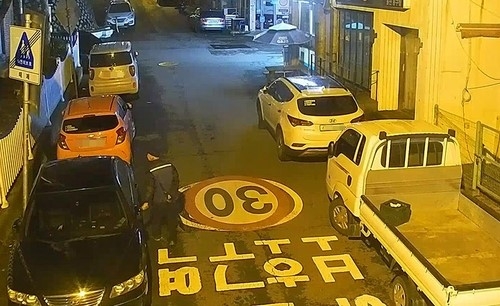 CCTV 화면에 포착된 차량털이범