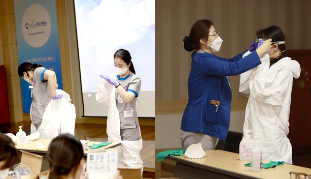 신규간호사 감염교육 모습.(사진제공=영도병원)